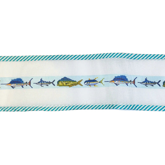 Atlantic Blue Canvas Atlantic Fish Belt Needlepoint Canvas
