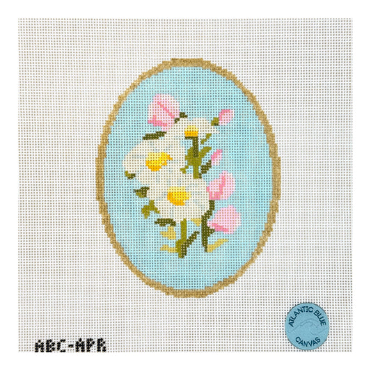 Atlantic Blue Canvas Birth Flowers April Needlepoint Canvas