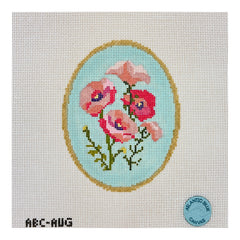 Atlantic Blue Canvas Birth Flowers August Needlepoint Canvas