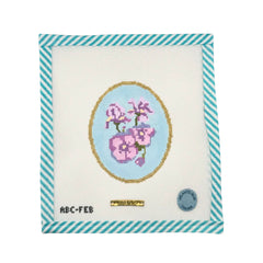 Atlantic Blue Canvas Birth Flowers February Needlepoint Canvas