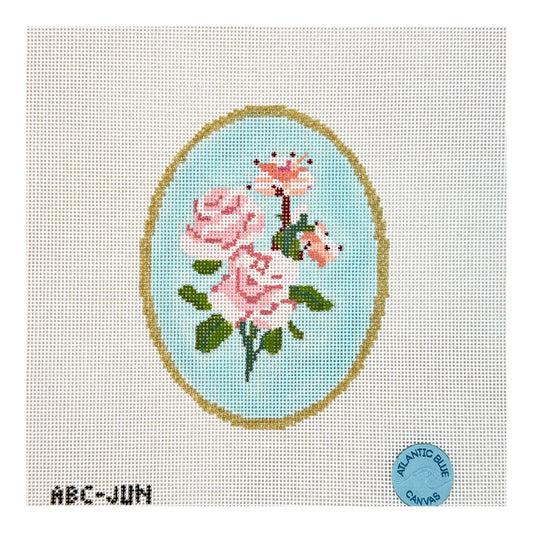 Atlantic Blue Canvas Birth Flowers June Needlepoint Canvas