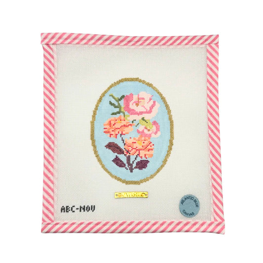Atlantic Blue Canvas Birth Flowers November Needlepoint Canvas