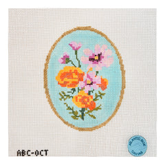 Atlantic Blue Canvas Birth Flowers October Needlepoint Canvas