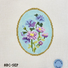 Atlantic Blue Canvas Birth Flowers September Needlepoint Canvas