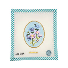 Atlantic Blue Canvas Birth Flowers September Needlepoint Canvas