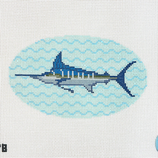 Atlantic Blue Canvas Blue Marlin Needlepoint Canvas