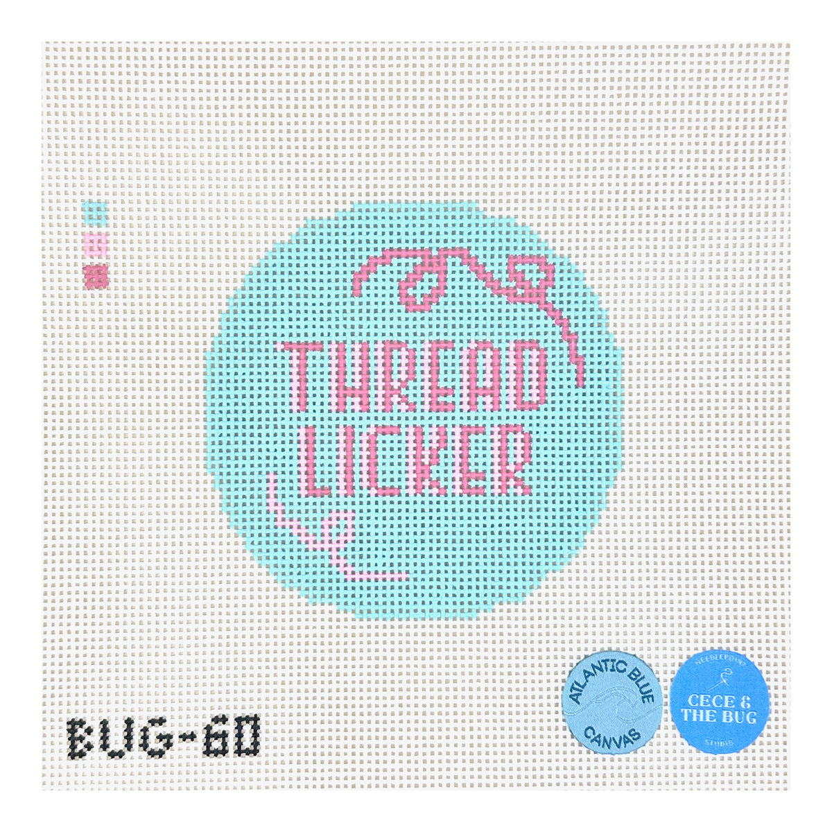 Atlantic Blue Canvas Cece & The Bug Thread Licker Needlepoint Canvas