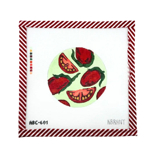 Atlantic Blue Canvas Kathy Brant Designs Farmers Market Tomato Slices Needlepoint Canvas