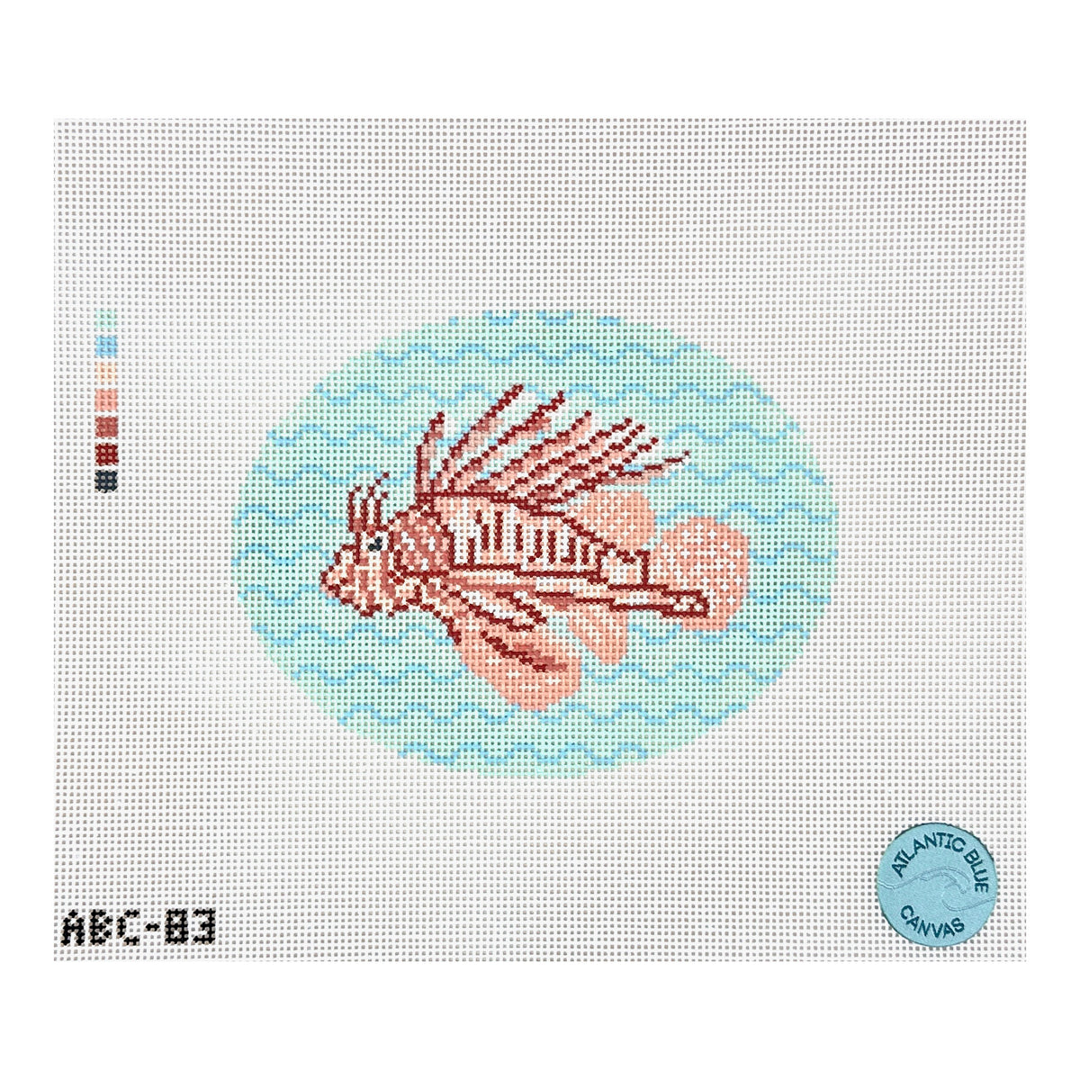 Atlantic Blue Canvas Lionfish Needlepoint Canvas