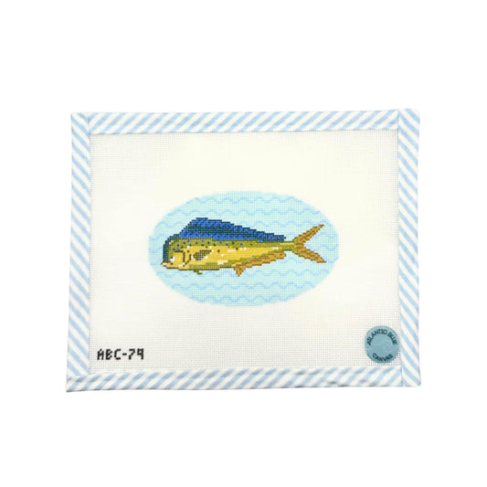 Atlantic Blue Canvas Mahi Mahi Fish Needlepoint Canvas