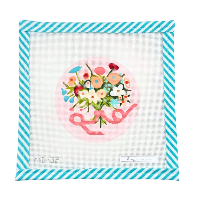 Atlantic Blue Canvas Marquin Campbell Summer Bouquet Needlepoint Canvas