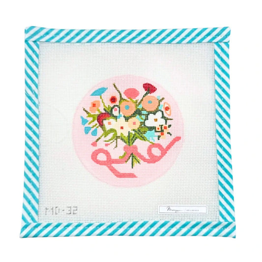 Atlantic Blue Canvas Marquin Campbell Summer Bouquet Needlepoint Canvas