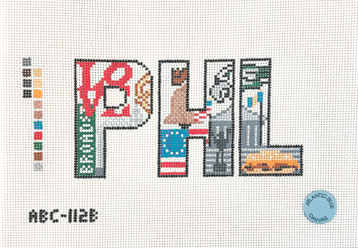Atlantic Blue Canvas Philadelphia PHL Needlepoint Canvas - 13M