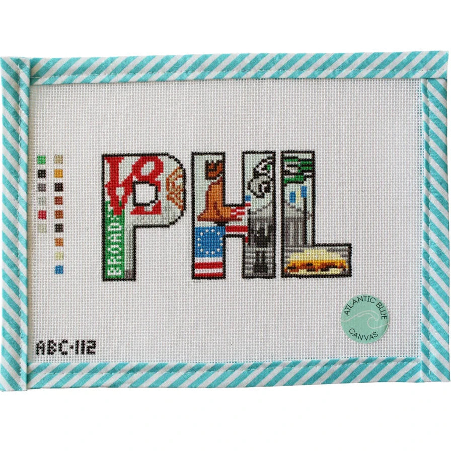 Atlantic Blue Canvas Philadelphia PHL Needlepoint Canvas - 13M
