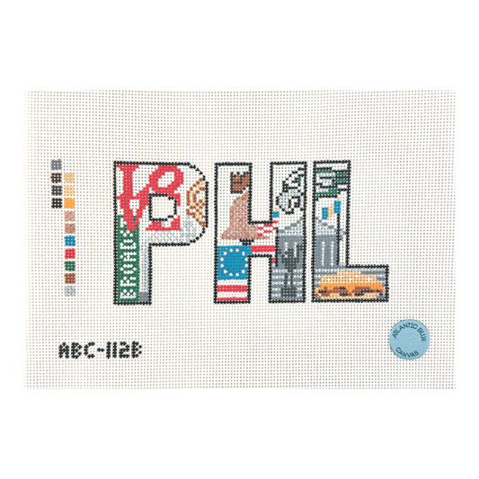 Atlantic Blue Canvas Philadelphia PHL Needlepoint Canvas - 13M