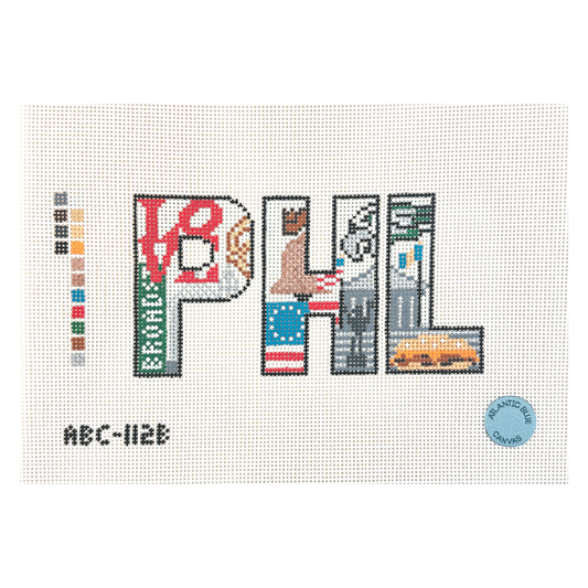 Atlantic Blue Canvas Philadelphia PHL Needlepoint Canvas - 18M