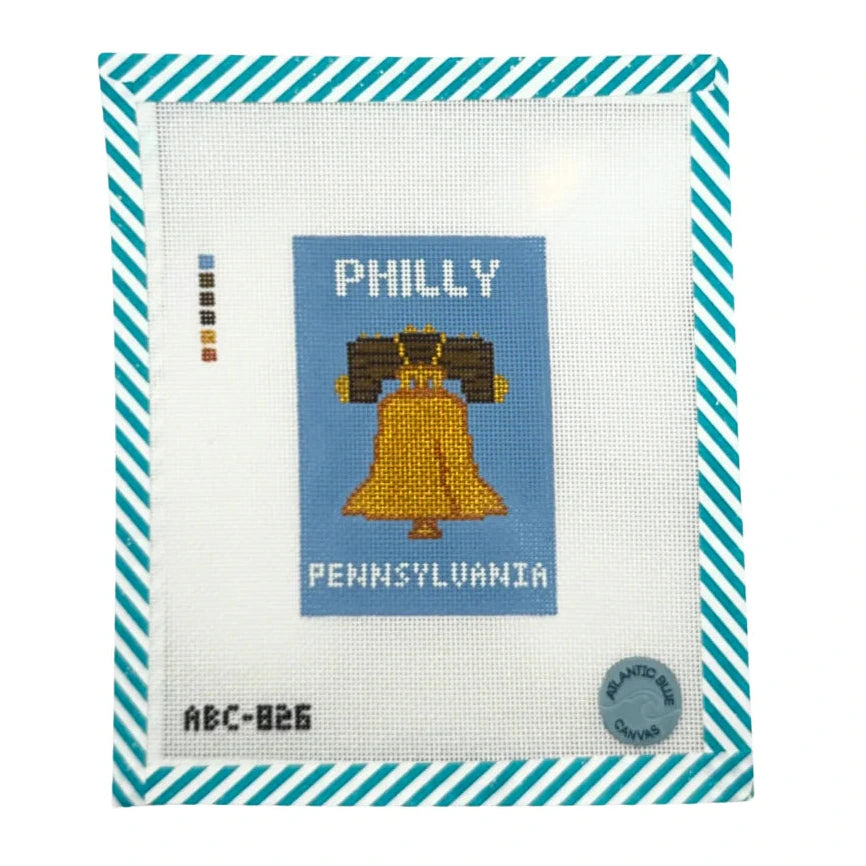 Atlantic Blue Canvas Philly Travel Book Needlepoint Canvas