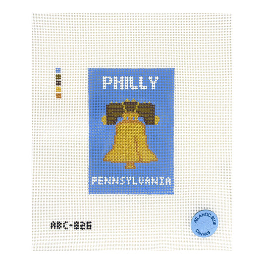 Atlantic Blue Canvas Philly Travel Book Needlepoint Canvas