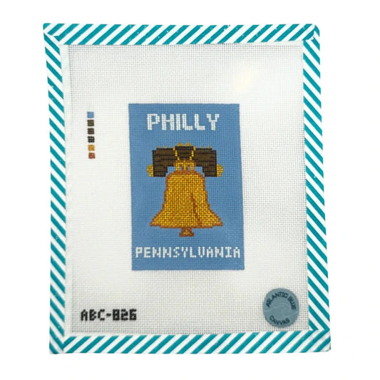 Atlantic Blue Canvas Philly Travel Book Needlepoint Canvas