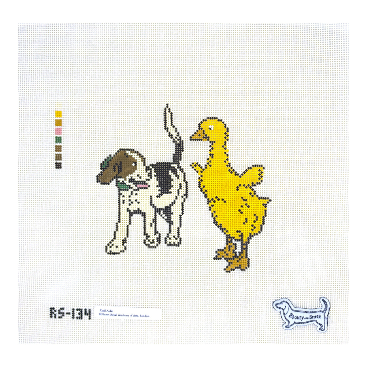Atlantic Blue Canvas Rooney and Stitch Cecil Aldin Fresh Fields Needlepoint Canvas