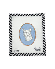 Atlantic Blue Canvas Rooney and Stitch Dog Cameo Needlepoint Canvas - Chihuahua