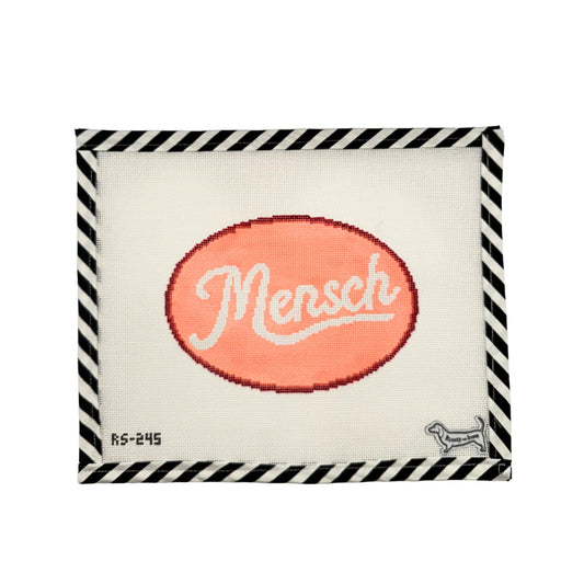 Atlantic Blue Canvas Rooney and Stitch Mensch Needlepoint Canvas