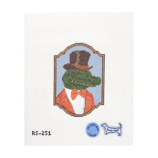 Atlantic Blue Canvas Rooney and Stitch Mr. Croc Needlepoint Canvas