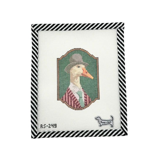 Atlantic Blue Canvas Rooney and Stitch Mr. Duck Needlepoint Canvas