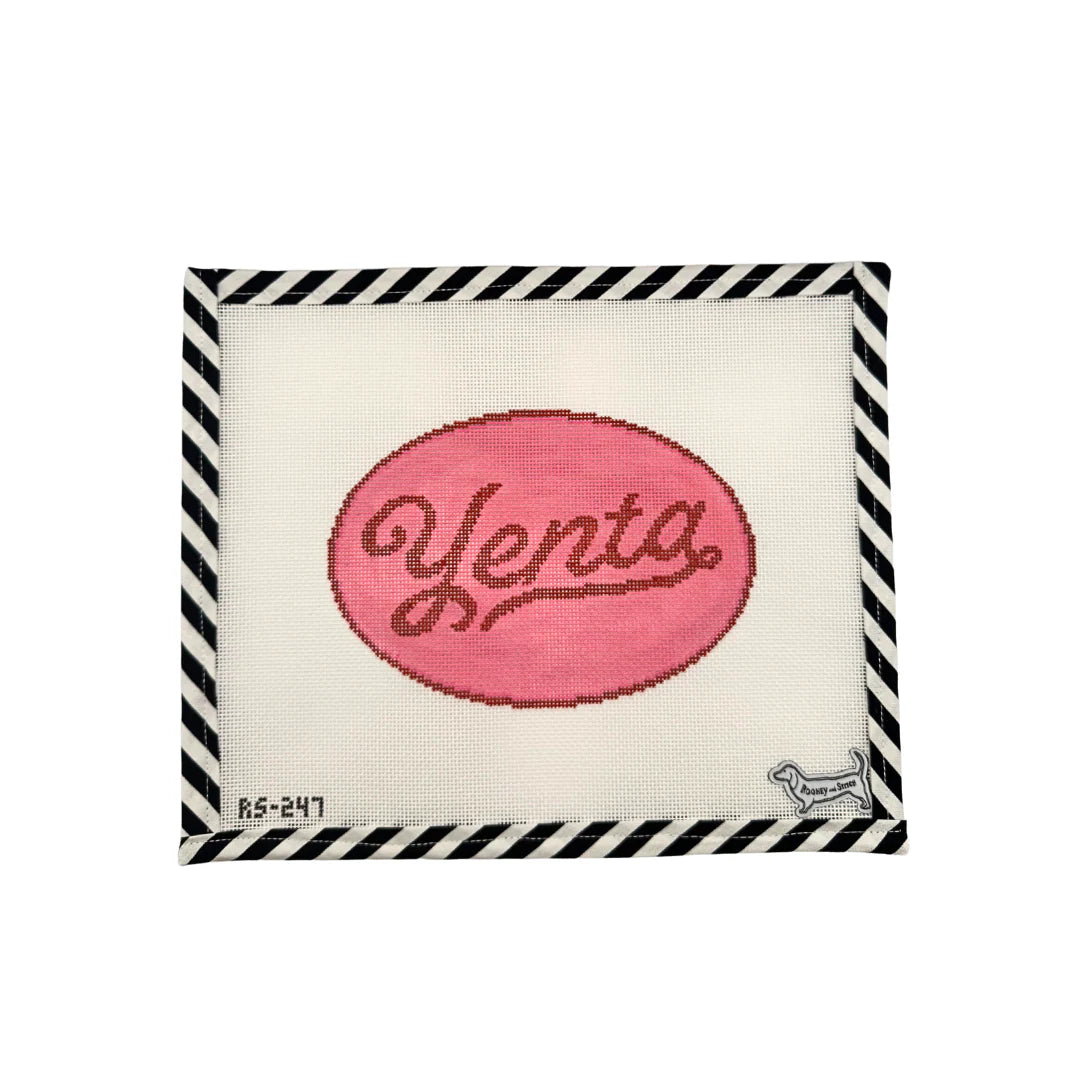 Atlantic Blue Canvas Rooney and Stitch Yenta Needlepoint Canvas