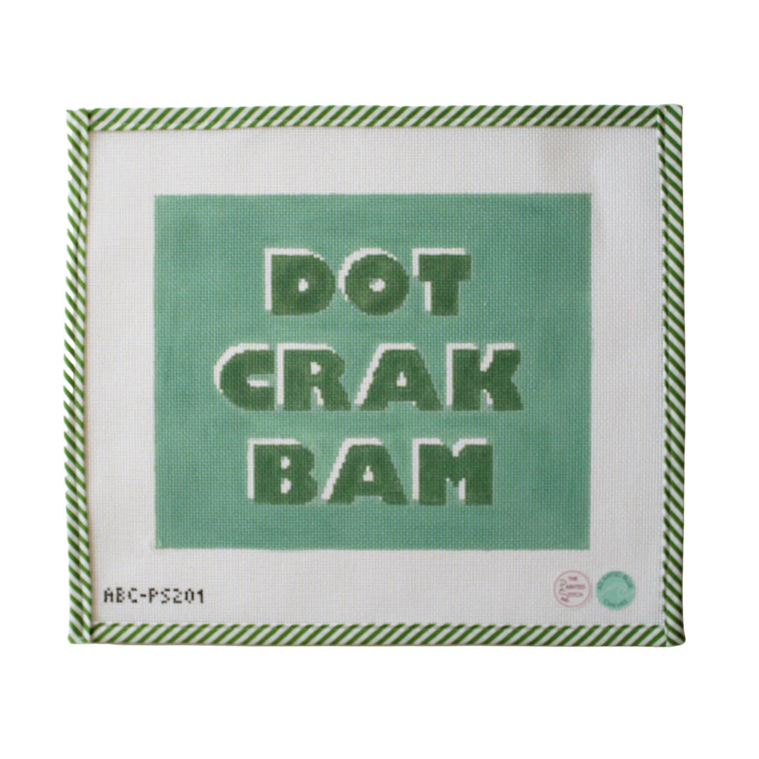 Atlantic Blue Canvas The Painted Stitch Mahjong Bag Green Needlepoint Canvas