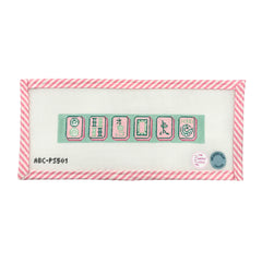 Atlantic Blue Canvas The Painted Stitch Pink Mahjong Tiles Fob Needlepoint Canvas