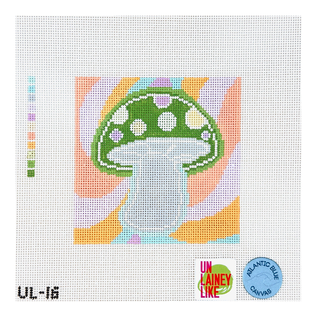 Atlantic Blue Canvas UnLainey Like Neon Mushroom Needlepoint Canvas