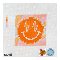 Atlantic Blue Canvas UnLainey Like Neon Smiley Face Needlepoint Canvas