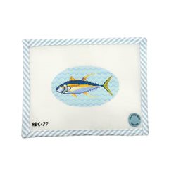 Atlantic Blue Canvas Yellowfin Tuna Fish Needlepoint Canvas