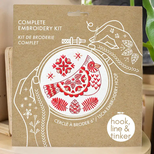 Hook Line and Tinker Folk Cardinal Embroidery Kit