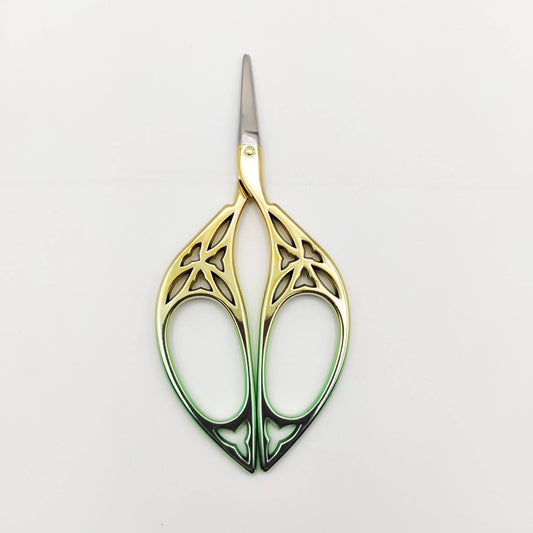 SChandworks Leaf Embroidery Scissors - Green