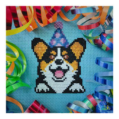 BAD Stitch Birthday Corgi Cross Stitch Pattern