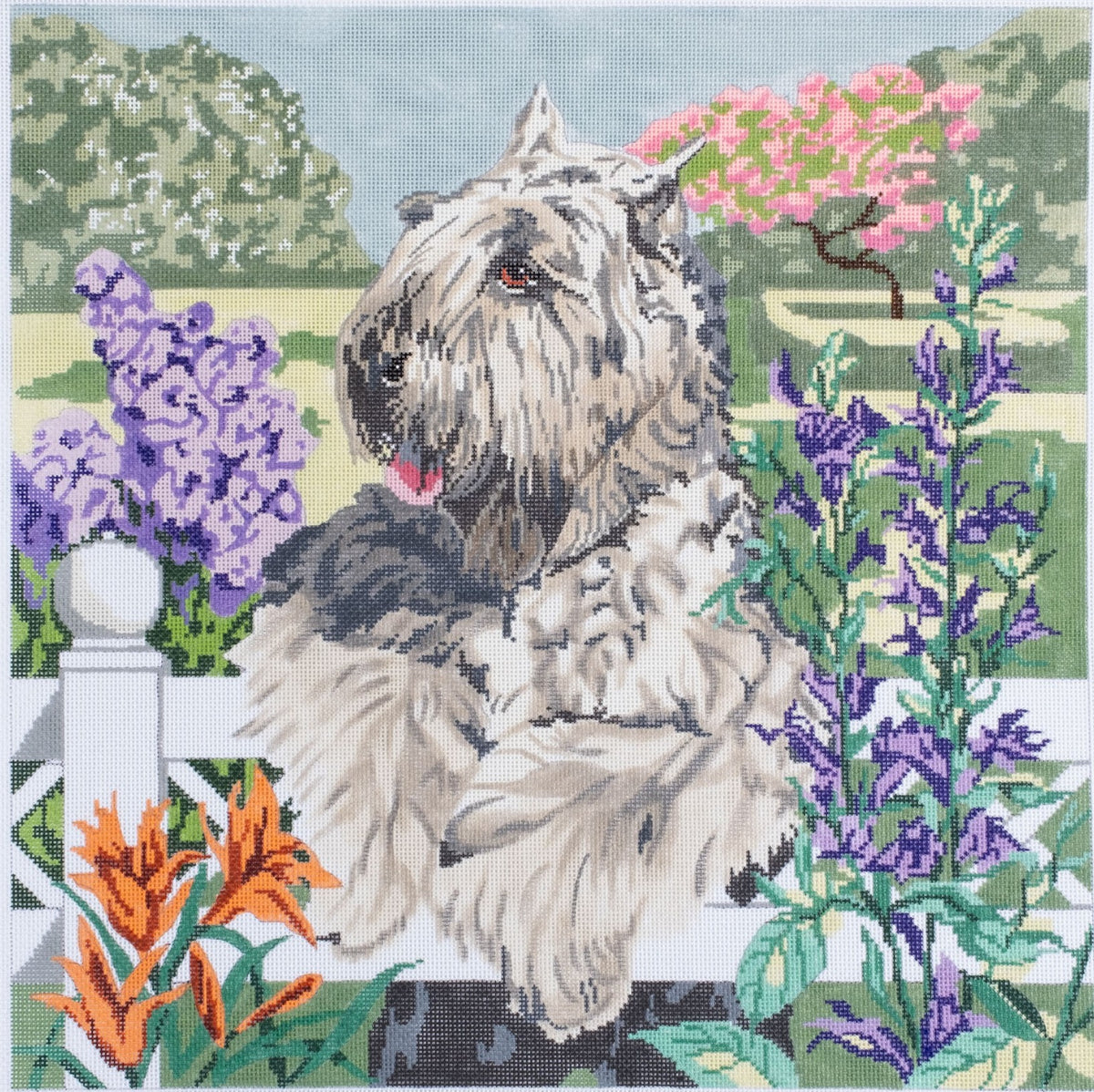Barbara Russell Designs Bouvier des Flandres Dog Needlepoint Canvas