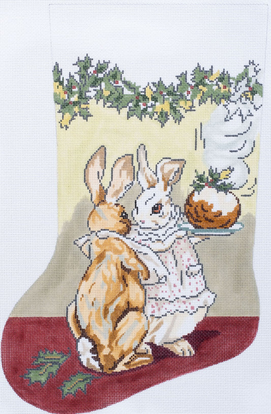 Barbara Russell Designs Christmas Pudding Stocking Needlepoint Canvas