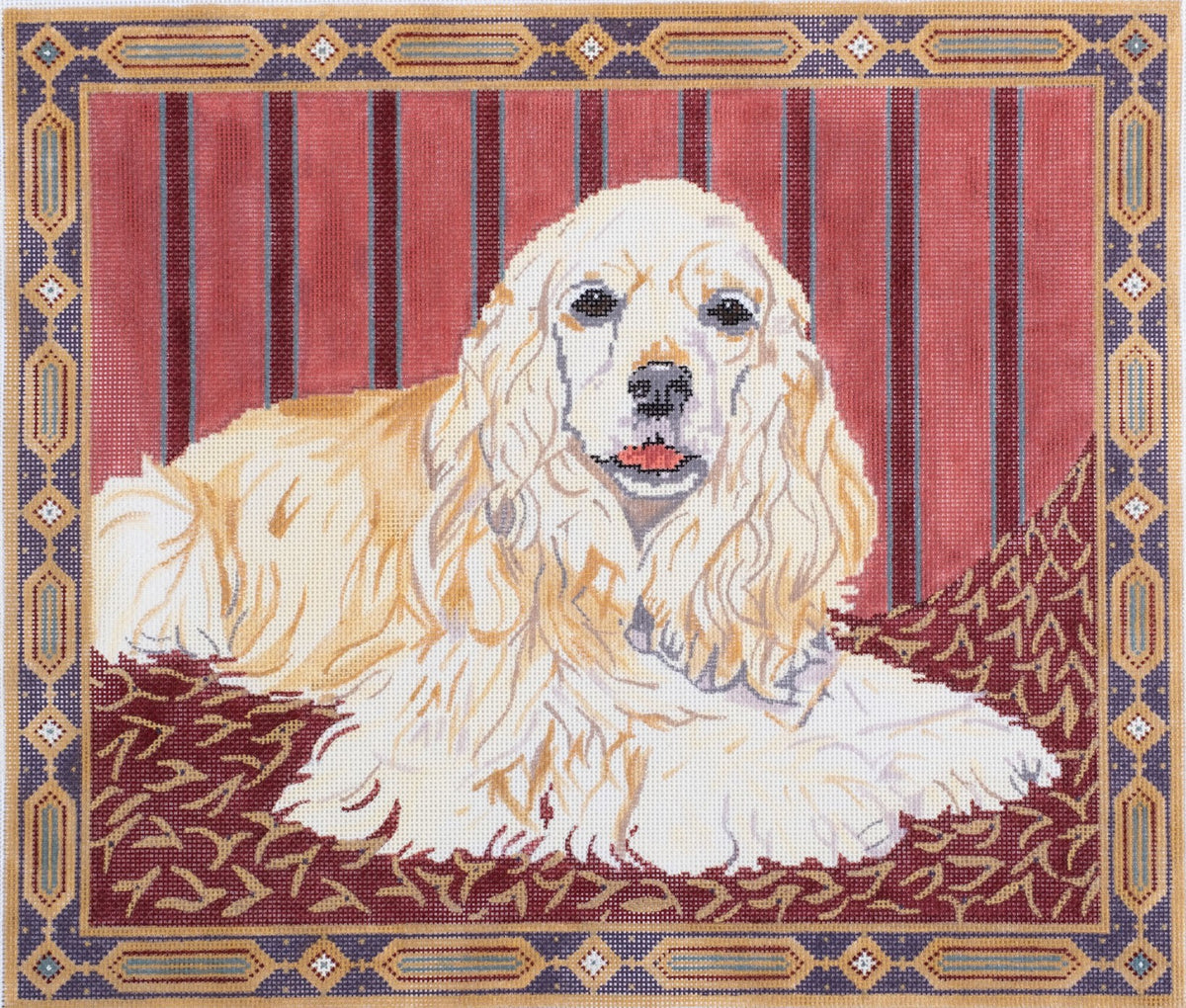 Barbara Russell Cocker Designs Spaniel Dog Needlepoint Canvas