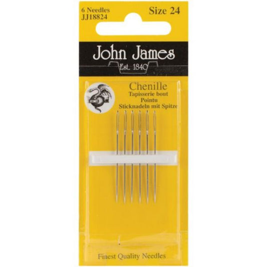 John James Needles Chenille Size 24 - Package of 6