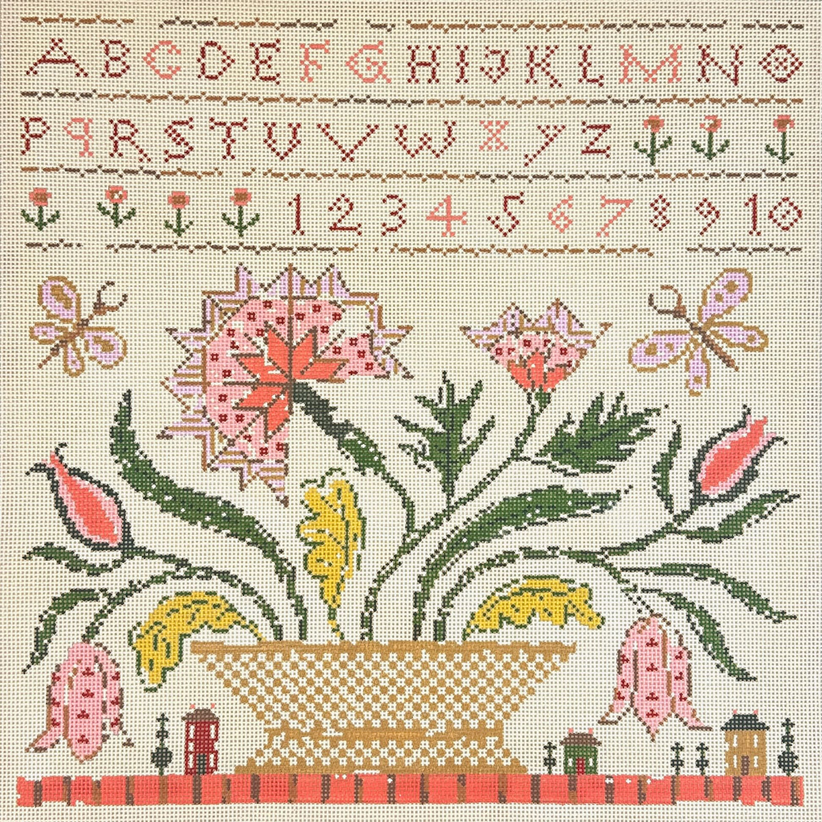 Birds of a Feather A Very Fine Sampler Needlepoint Canvas