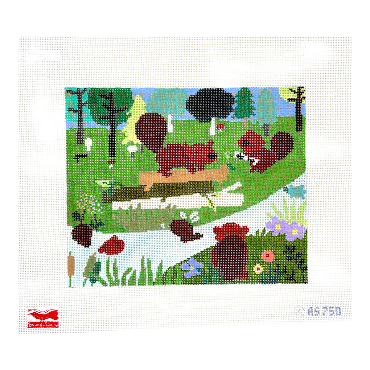Birds of a Feather Amy Schimler-Safford Beaver Lodge Needlepoint Canvas