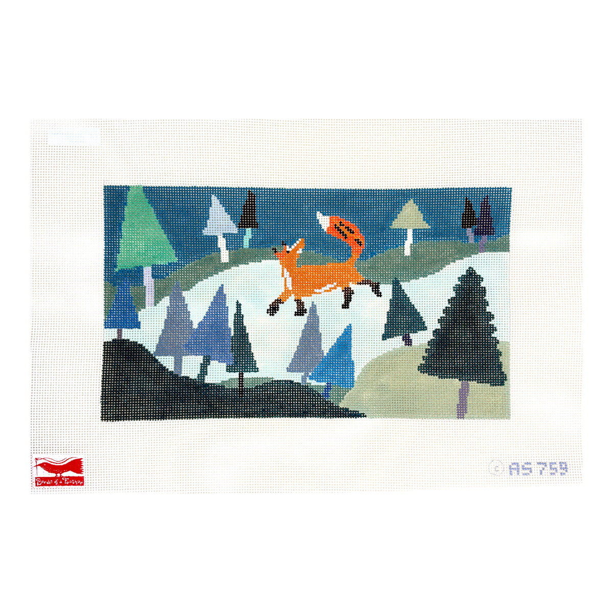 Birds of a Feather Amy Schimler-Safford Fox Trot Needlepoint Canvas