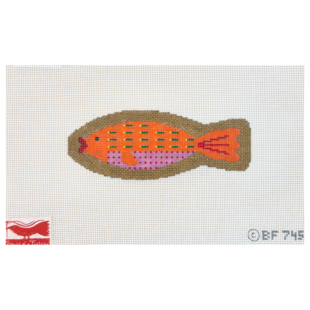 Birds of a Feather Blessed Home Fish Needlepoint Canvas
