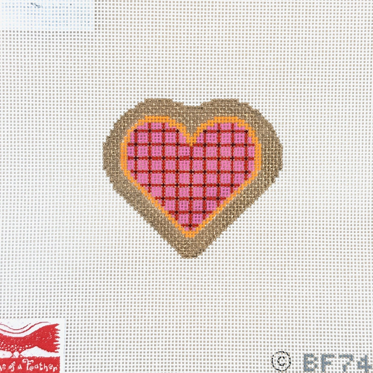 Birds of a Feather Blessed Home Heart Needlepoint Canvas