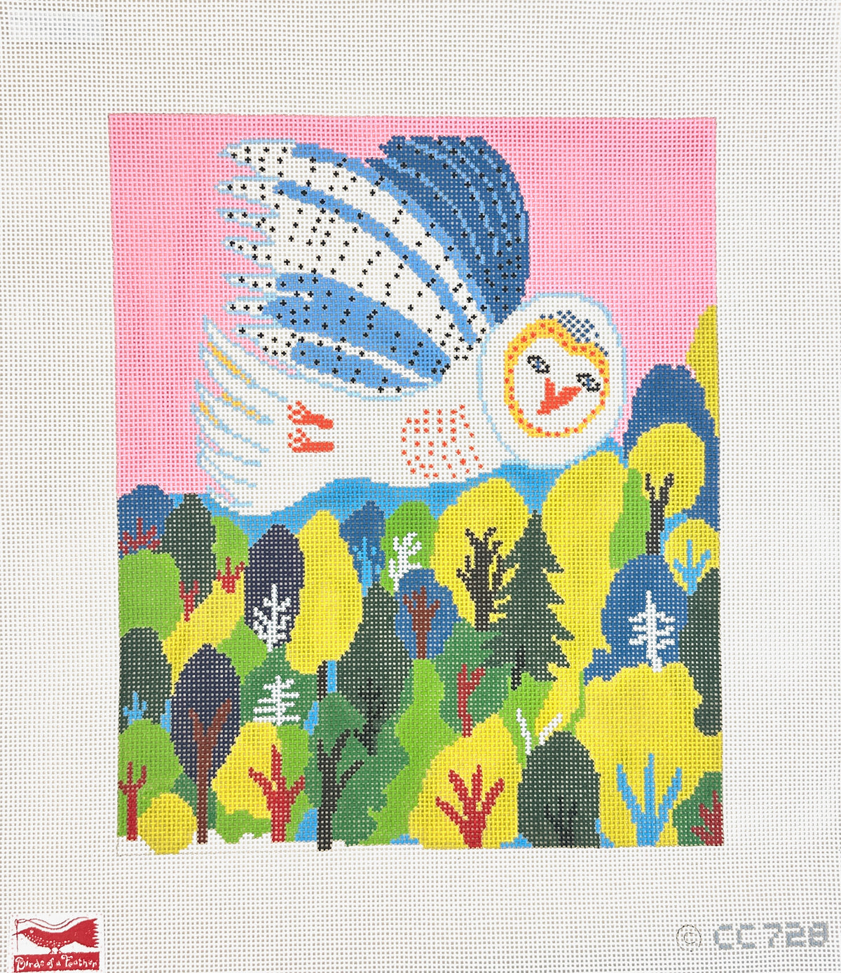 Birds of a Feather Christopher Corr Night Watch Needlepoint Canvas