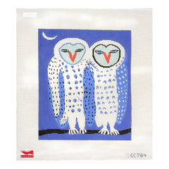 Birds of a Feather Christopher Corr Twin Owls Needlepoint Canvas