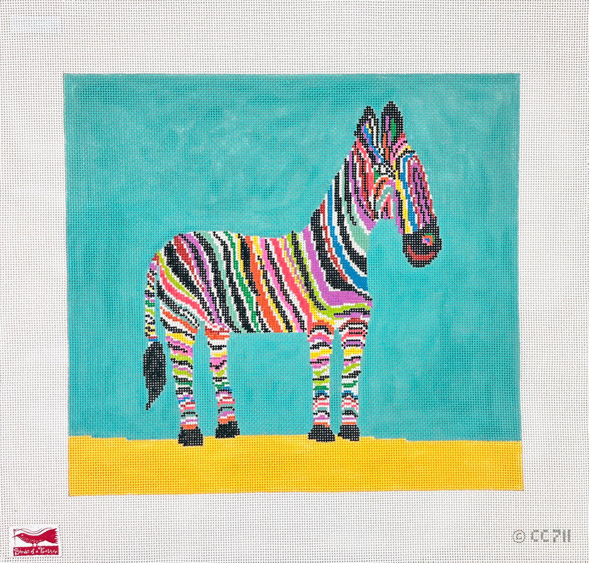 Birds of a Feather Christopher Corr Zingy Zebra Needlepoint Canvas