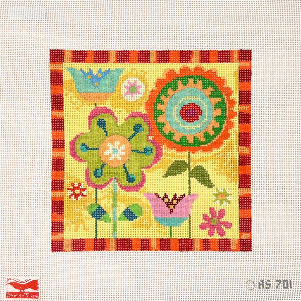Birds of a Feather Fall Garden Needlepoint Canvas